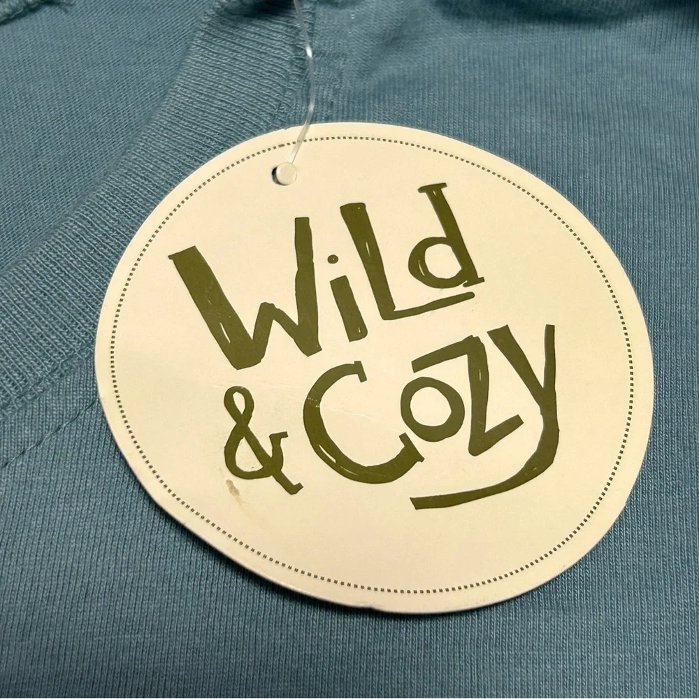 Wild and Cozy‎ Fishing  Bear Men's XL Blue T-Shirt NEW